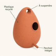 Vogelhuisje gerecycled grijs 18 cm — foto 4