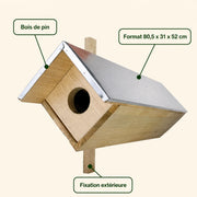 Houten vogelhuisje grenen — foto 4