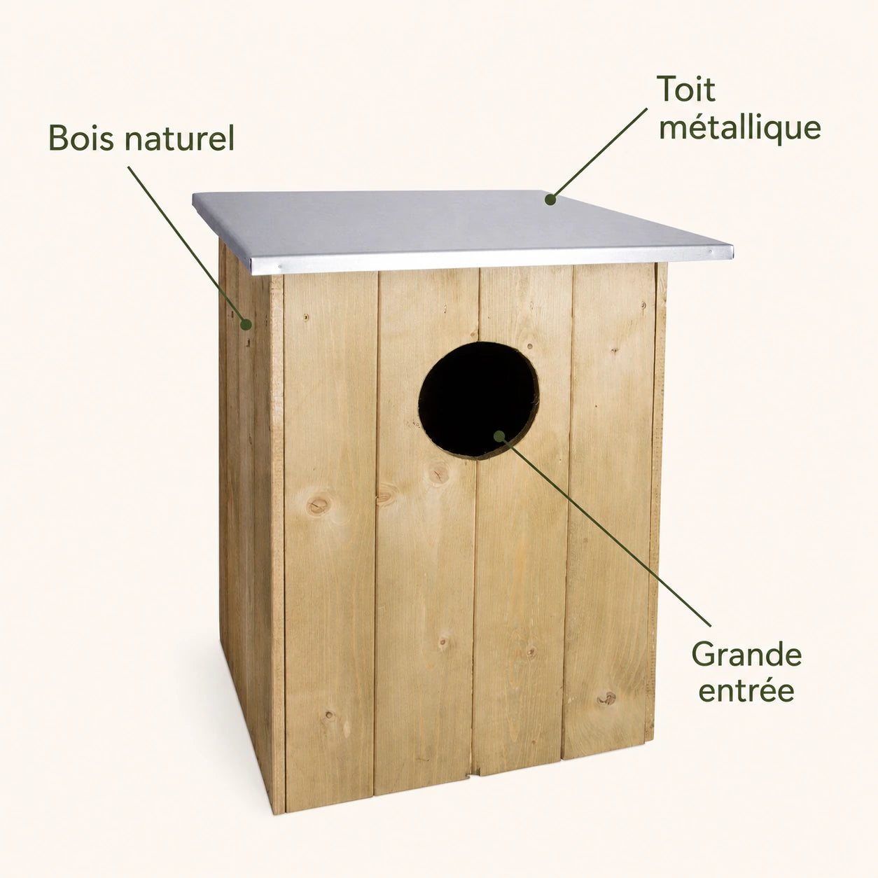 Vogelhuisje groot volume van hout met dak plat van zink — foto 4
