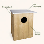 Vogelhuisje groot volume van hout met dak plat van zink — foto 4