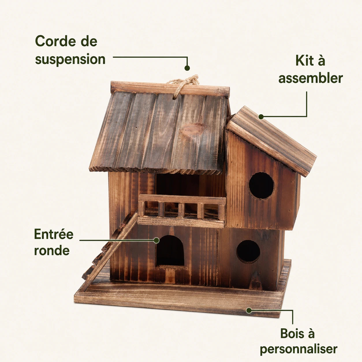 Vogelhuisje appartement hout — foto 3