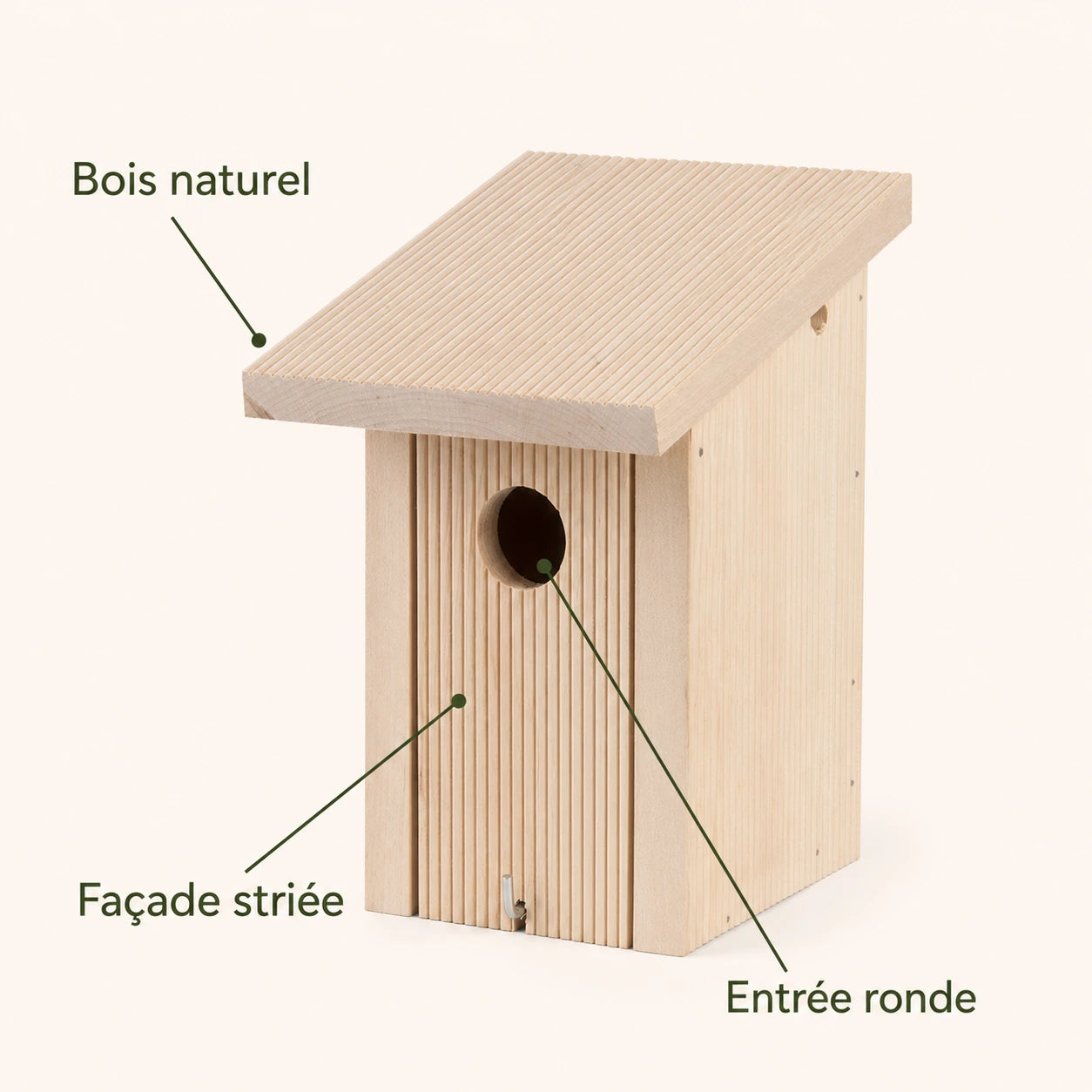 Vogelhuisje compact met voorkant gegroefd 30 mm — foto 4