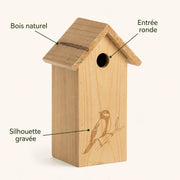 Vogelhuisje gegraveerd met ingang 32 mm — foto 4