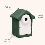 Vogelhuisje groen van houtbeton 32 mm — foto 4