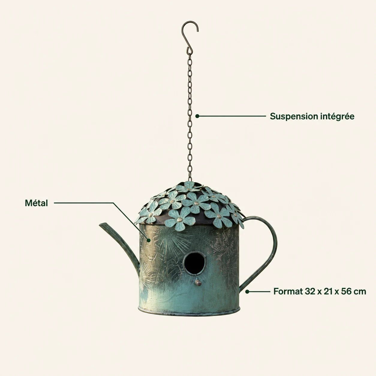 Vogelhuisje watering-can hangend — foto 4