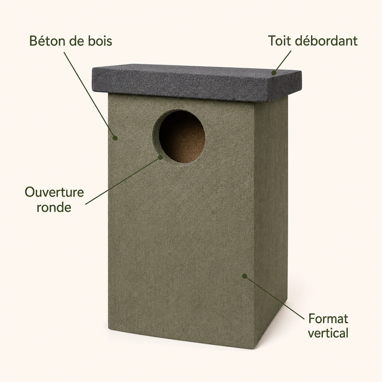 Vogelhuisje groot volume van houtbeton — foto 4