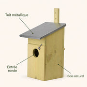 Vogelhuisje met zinken dak ingang 50 mm — foto 4