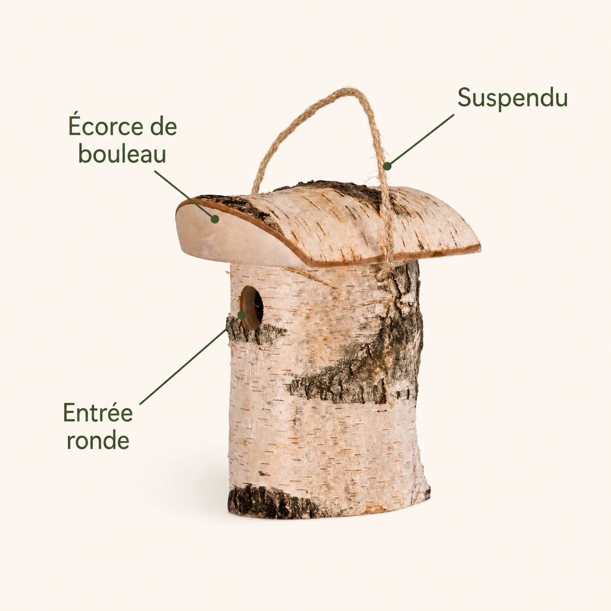 Vogelhuisje van berk klein model — foto 4