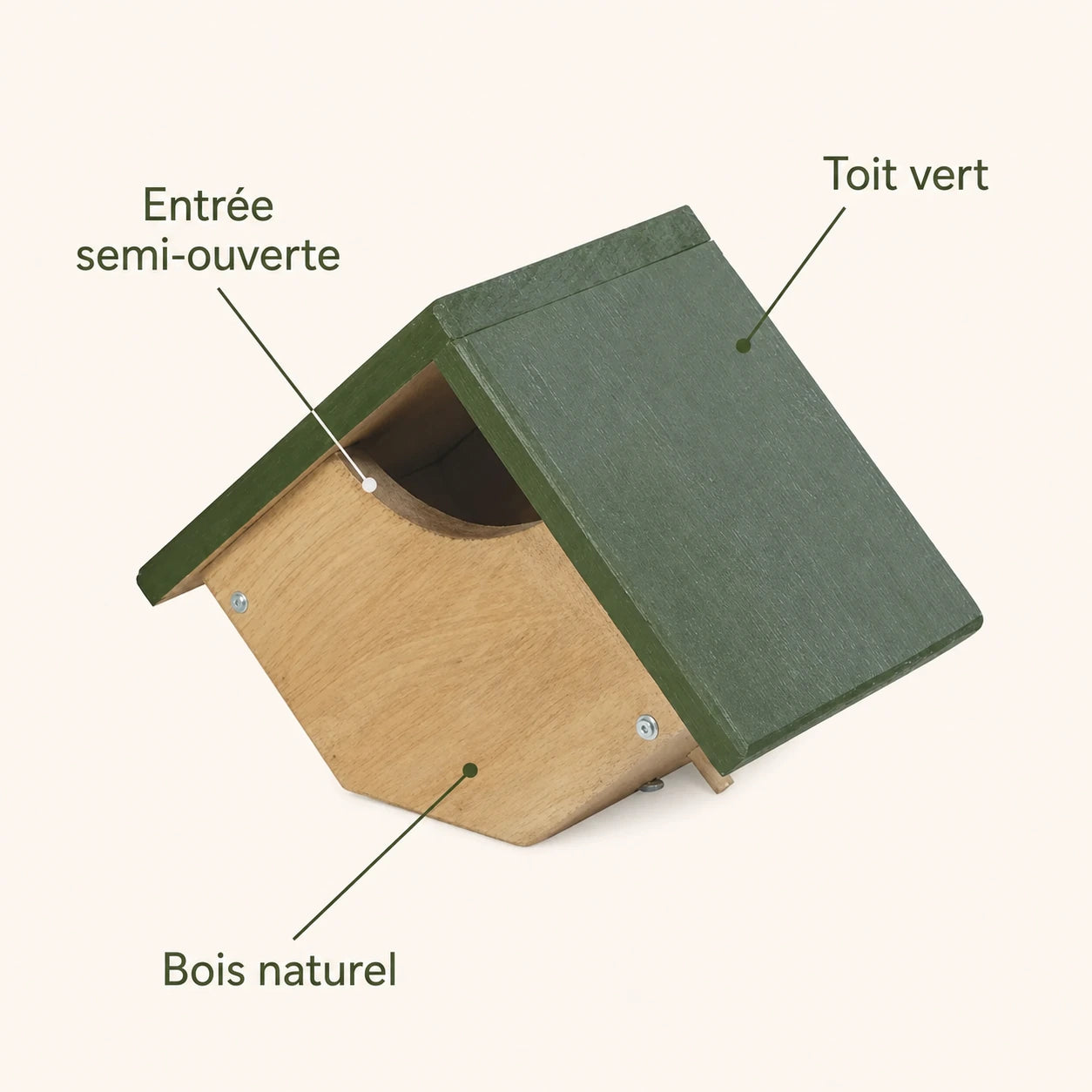 Vogelhuisje semi-open van hout FSC — foto 4