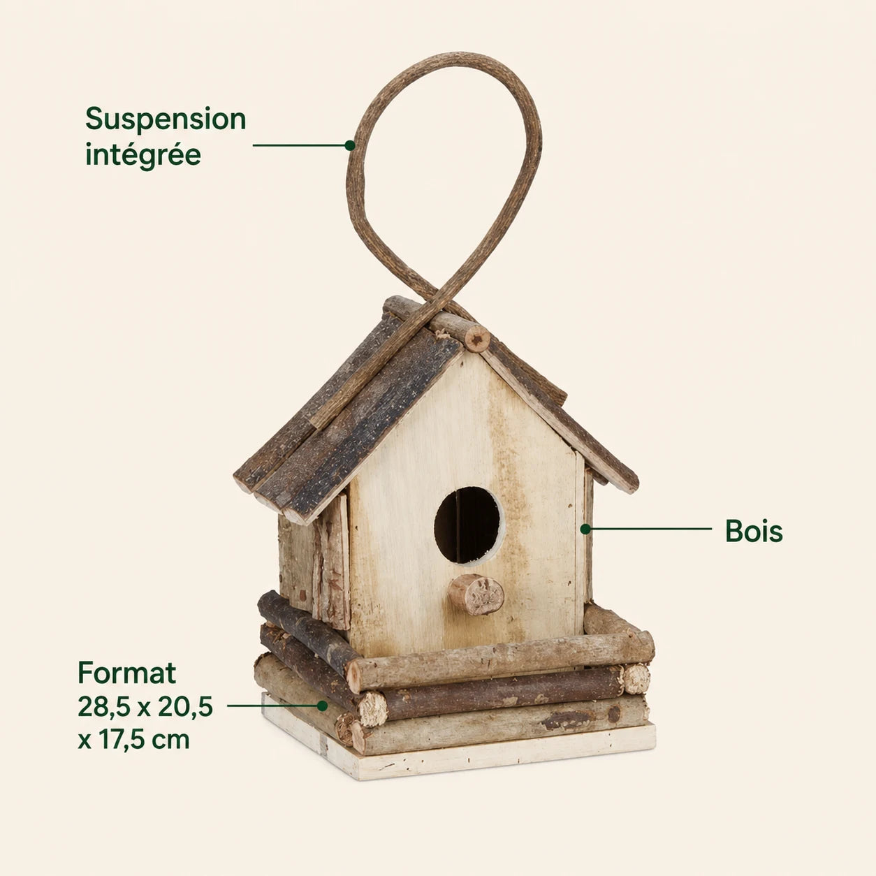Vogelhuisje decoratief hangend — foto 4