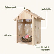 Vogelhuisje kijkkast hout — foto 3