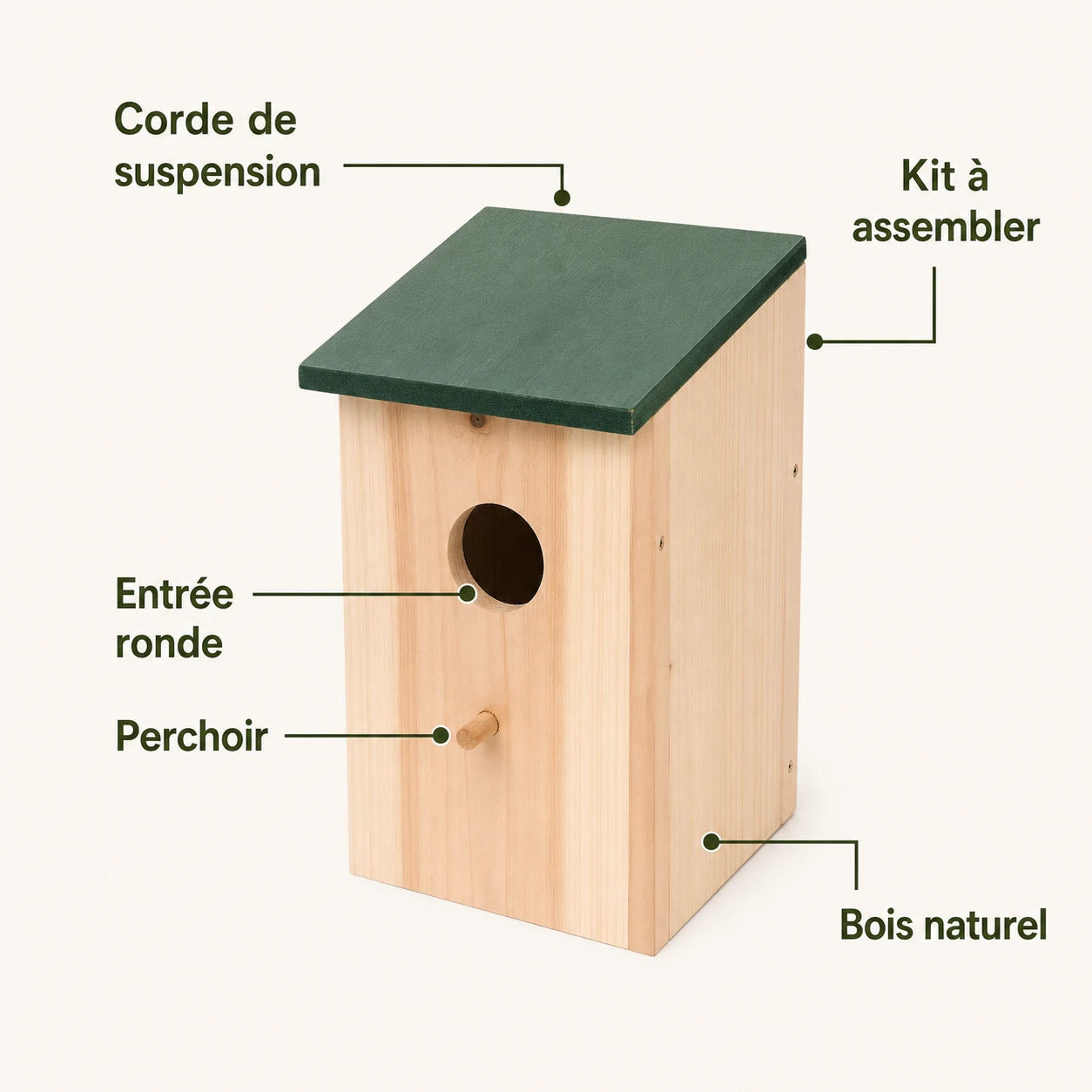 Vogelhuisje vertical met groendak — foto 3