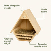 Vogelhuisje driehoek hout — foto 3