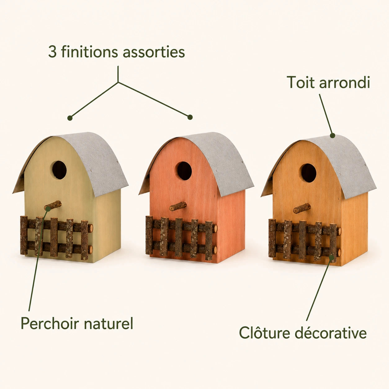 Vogelhuisje decoratief gemengd — foto 4