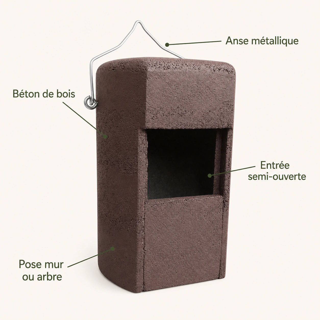 Vogelhuisje semi-open van houtbeton — foto 4