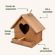 Vogelhuisje hart hout — foto 3