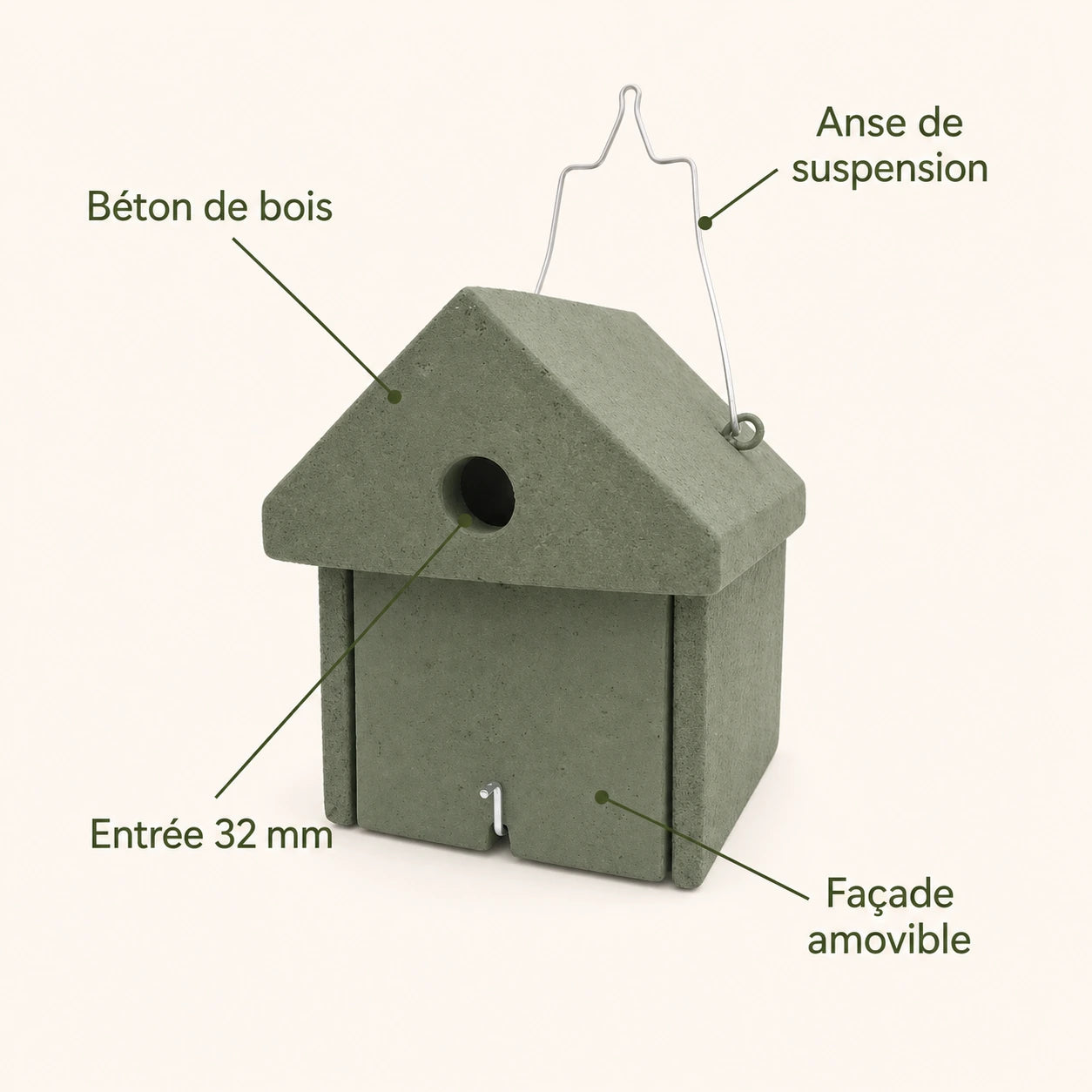 Vogelhuisje van beton 32 mm — foto 4