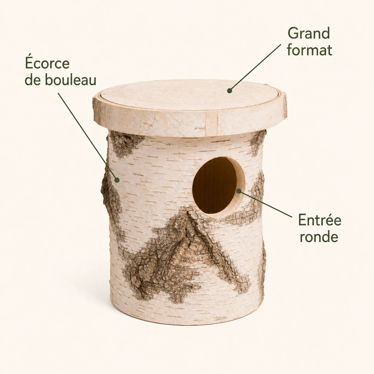 Vogelhuisje van berk groot model — foto 4