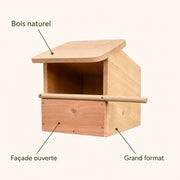 Vogelhuisje open van hout met houder camera — foto 4