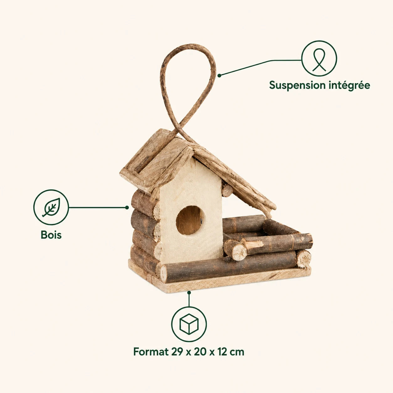 Houten vogelhuisje hangend — foto 4