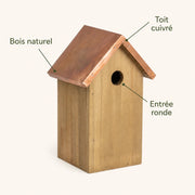 Vogelhuisje compact met dak koper ingang 27 mm — foto 4