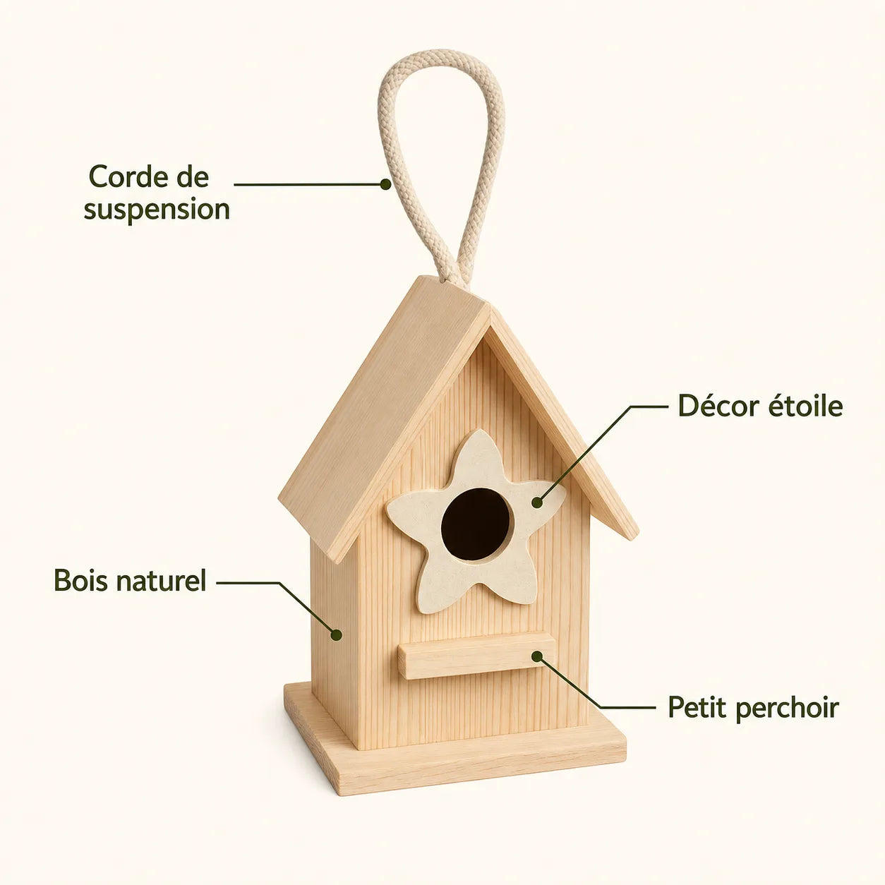 Vogelhuisje ster hout — foto 3