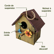Vogelhuisje bloemen geverfd — foto 3