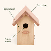 Vogelhuisje met dak koper ingang 30 mm — foto 4