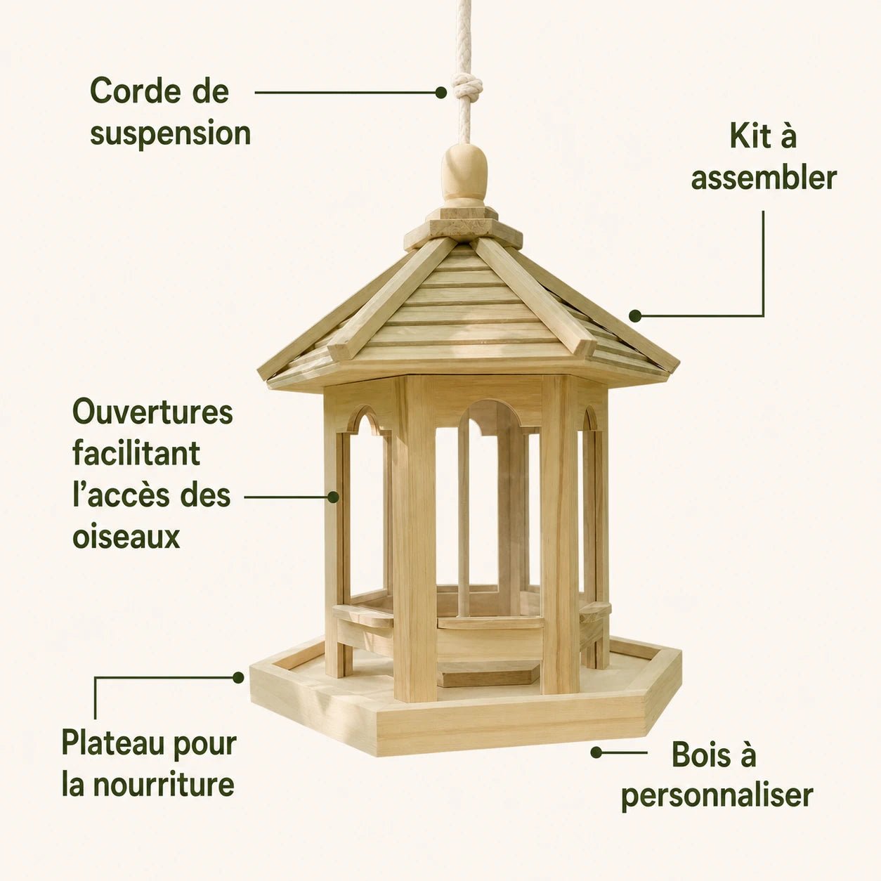 Vogelhuisje paviljoen hout — foto 3