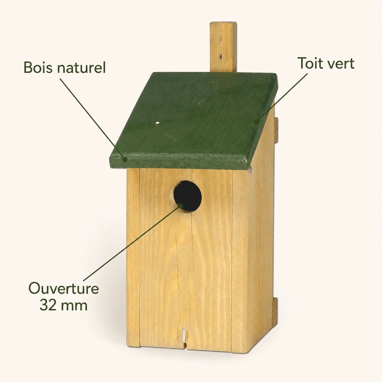 Vogelhuisje met spiegel ingang 32 mm — foto 4