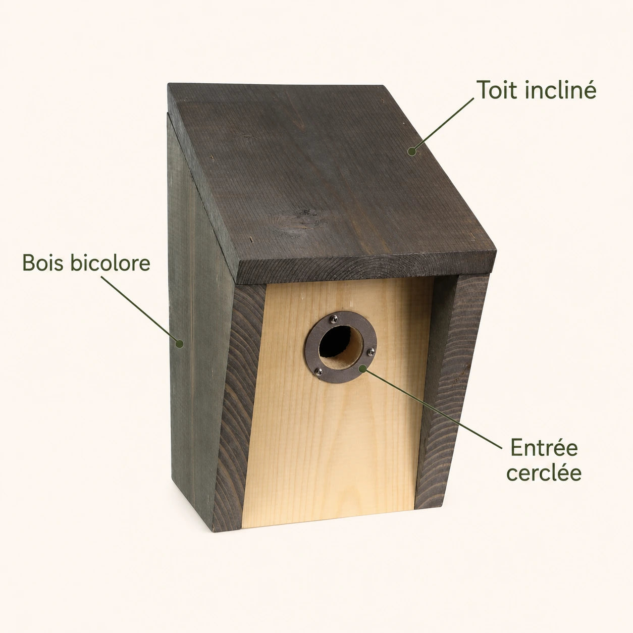 Vogelhuisje grijs van hout geolied — foto 4