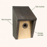 Vogelhuisje grijs van hout geolied — foto 4
