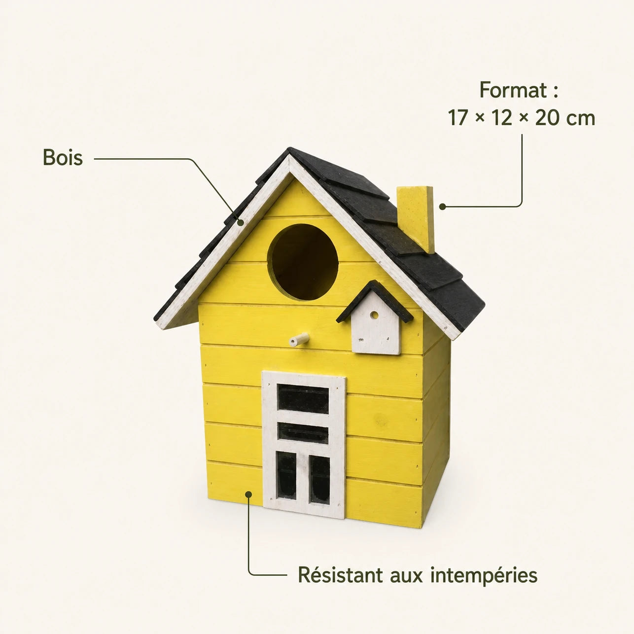 Hangend vogelhuisje van hout formaat 17 × 12 × 20 cm — foto 4