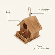 Vogelhuisje stijl rustiek van hout bruin formaat 17,2 × 17,2 × 17,2 cm — foto 4