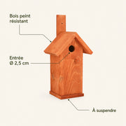 Hangend vogelhuisje van hout rood formaat 33 × 10 cm — foto 4
