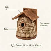 Vogelhuisje van wilg bruin formaat 20,1 × 19,3 × 25,8 cm — foto 4