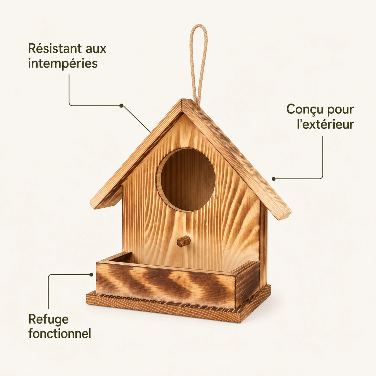 Vogelhuisje observatie van hout met platform voorkant — foto 4