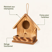 Vogelhuisje observatie van hout met platform voorkant — foto 4
