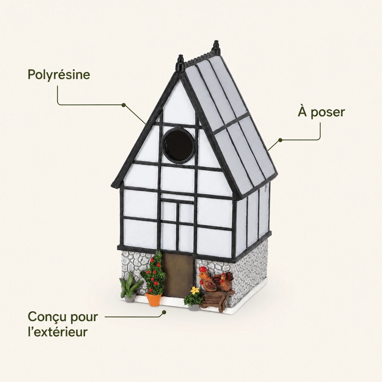 Vogelhuisje decoratief met voorkant met timber-framed — foto 4