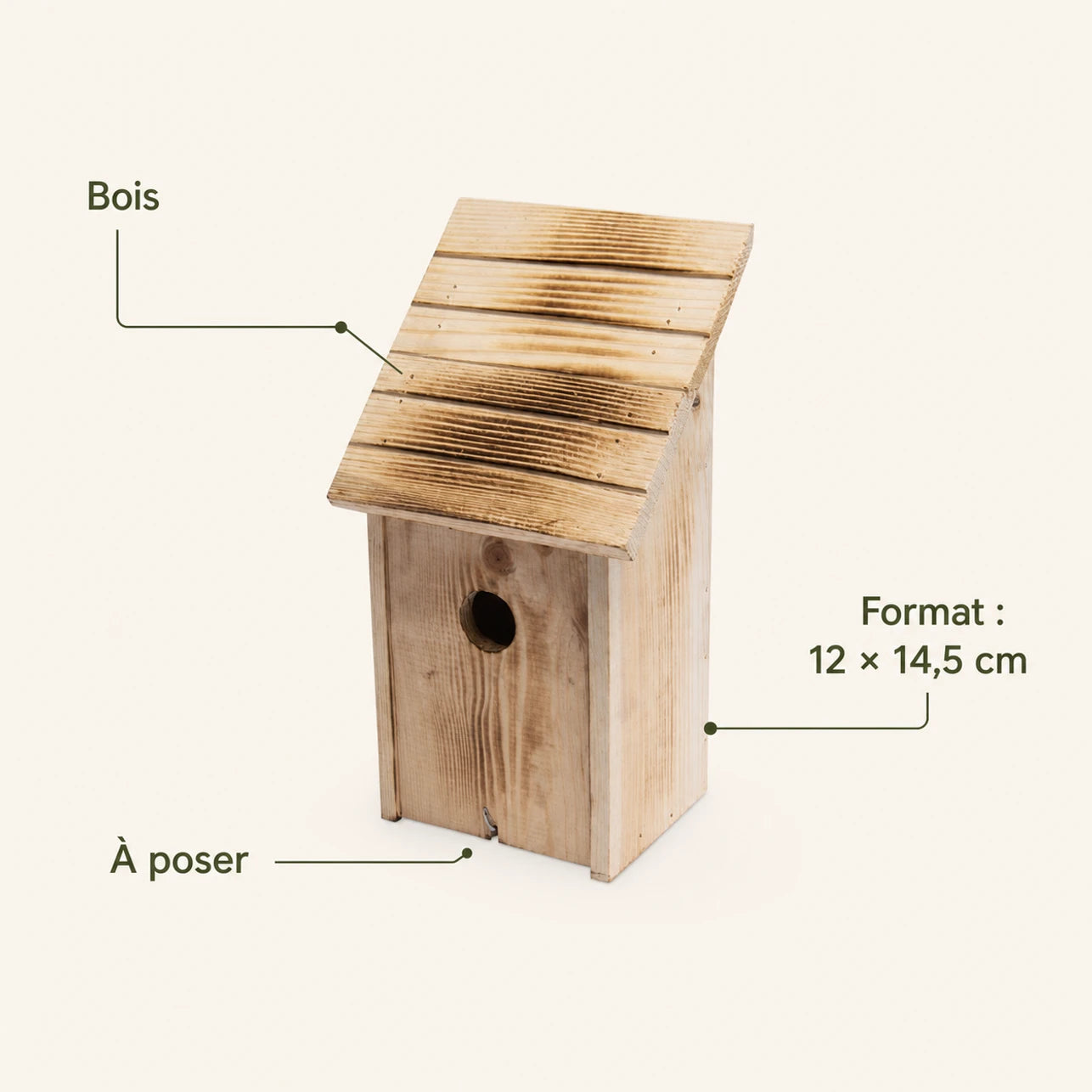 Houten vogelhuisje bruin formaat 12 × 14,5 cm — foto 4