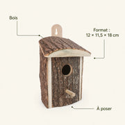 Vogelhuisje stijl rustiek van hout bruin formaat 12 × 11,5 × 18 cm — foto 4