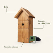 Vogelhuisje handgemaakt van hout bruin formaat 44 × 44 × 33 mm — foto 4