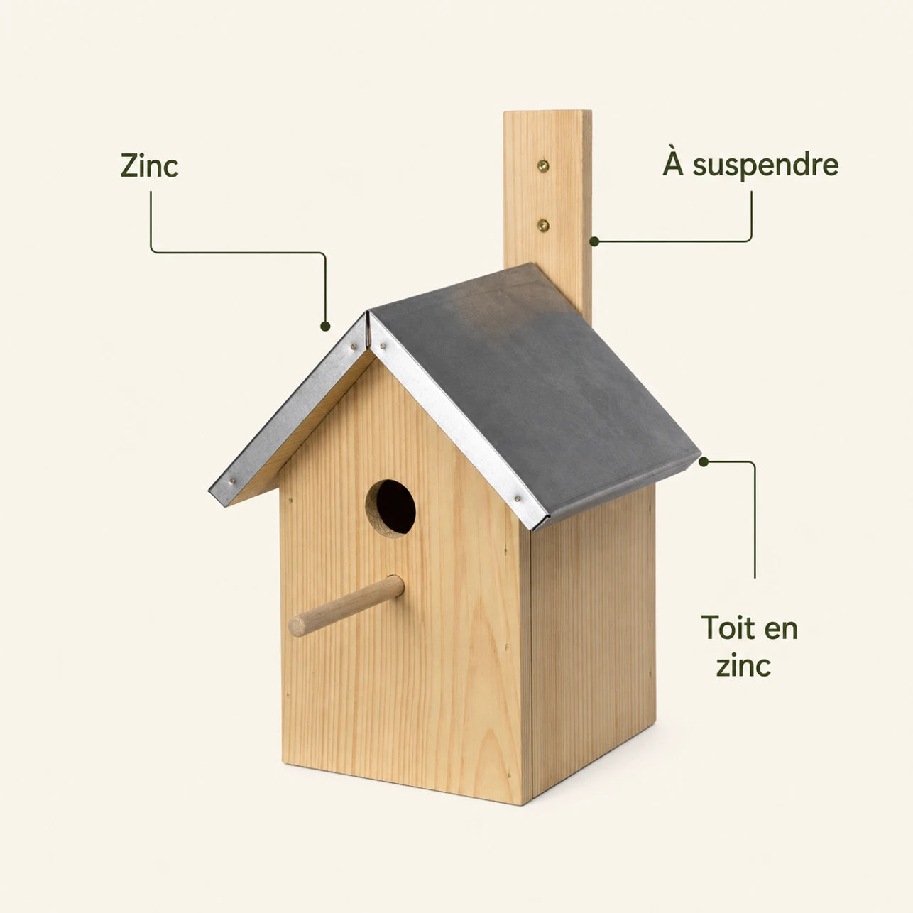 Vogelhuisje met zinken dak zwart — foto 4