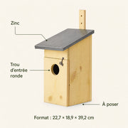 Vogelhuisje beige formaat 22,7 × 18,9 × 39,2 cm — foto 4