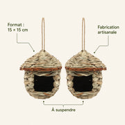 Set van 2 vogelhuisjes hangend beige formaat 15 × 15 cm — foto 4