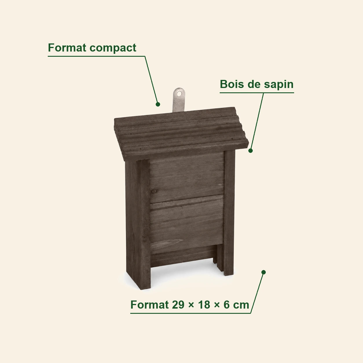 Vleermuiskast compact van hout bruin — foto 4