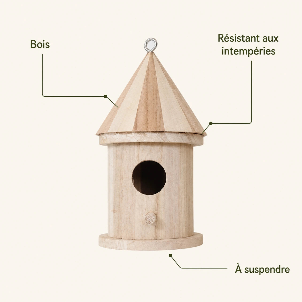 Vogelhuisje observatie van hout beige — foto 4