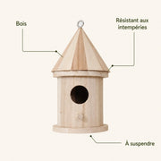 Vogelhuisje observatie van hout beige — foto 4