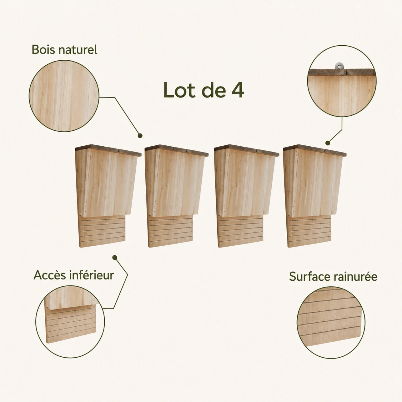 Houten vogelhuisje bruin formaat 22 × 12 × 34 cm — foto 4