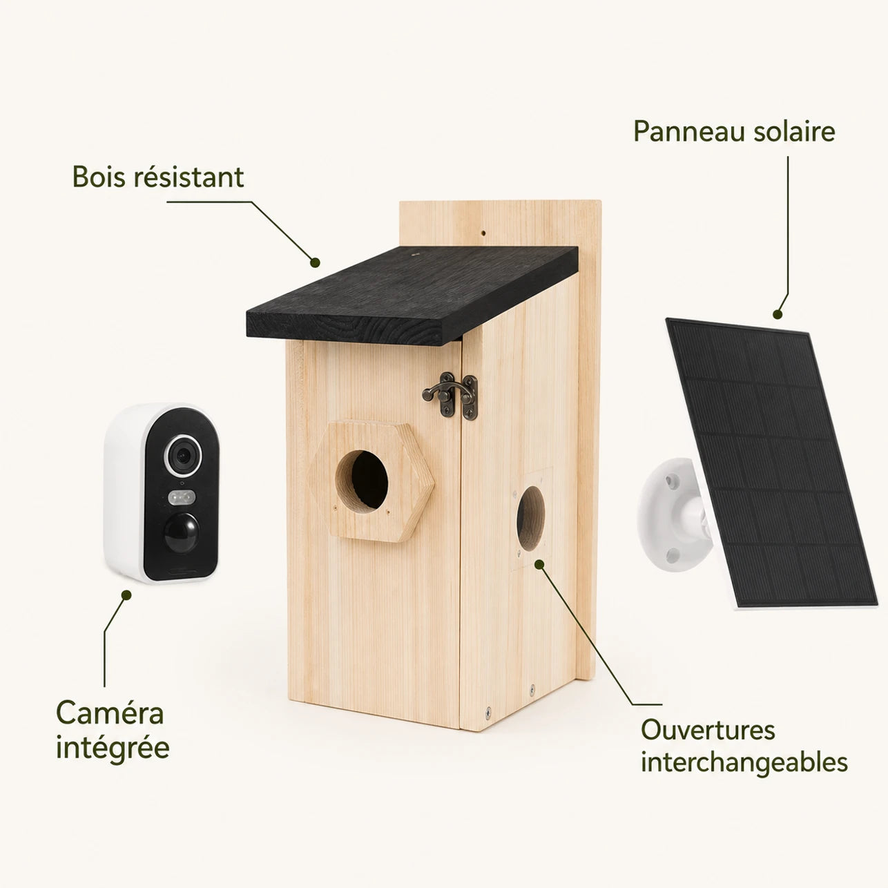 Vogelhuisje wand-mounted van hout bruin — foto 4